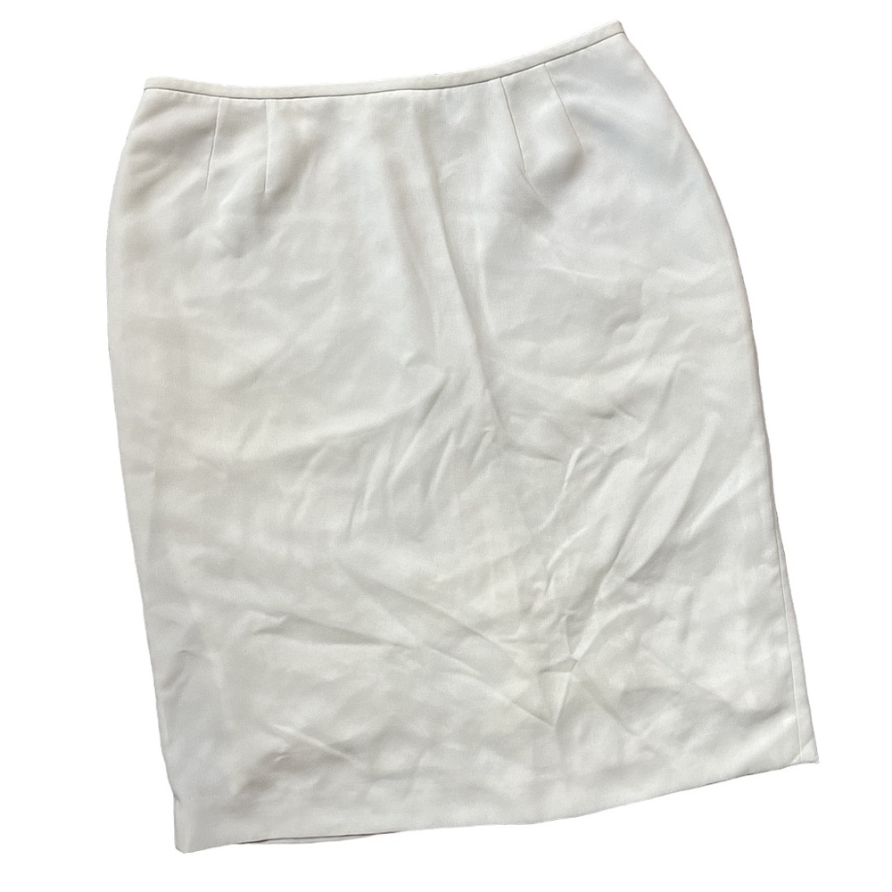 Preston & York White Skirt Office Wear Zip Up Back Back Slit Women’s Size 14
